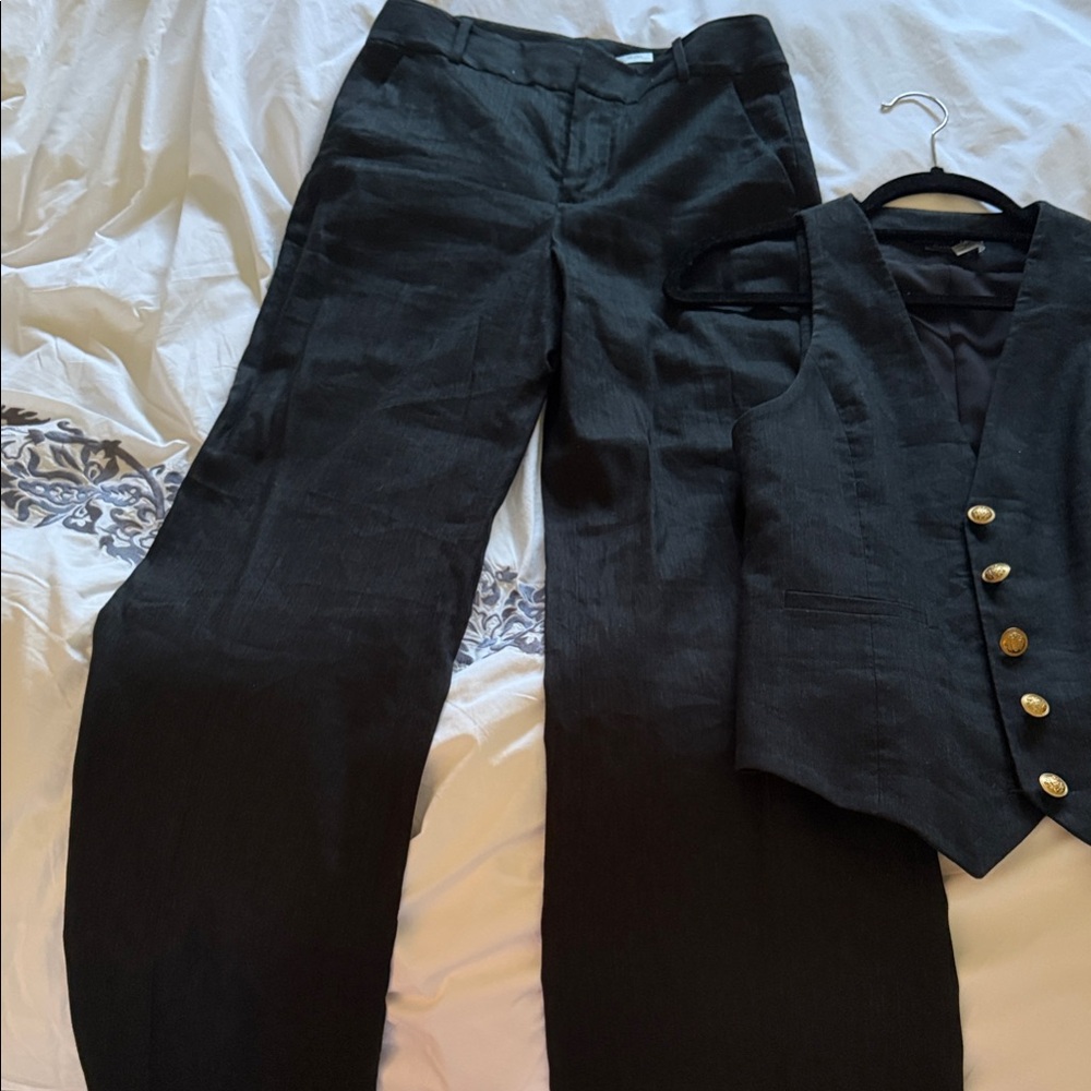 Alice + Olivia Black Wide-Leg Trousers